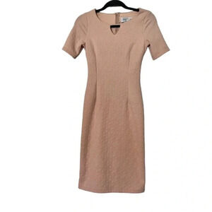 Jody Bodycon Knee Length Dress Geometric‎ Textured Pattern Blush Pink Womens XS
